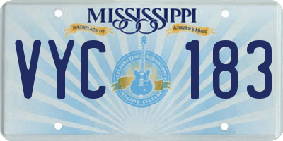 MS license plate VYC183
