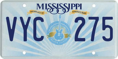 MS license plate VYC275