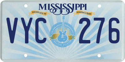 MS license plate VYC276