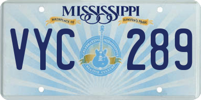 MS license plate VYC289