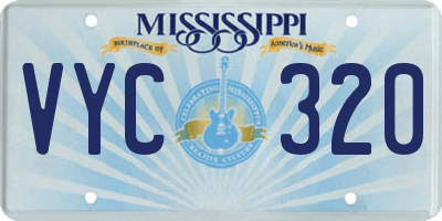MS license plate VYC320