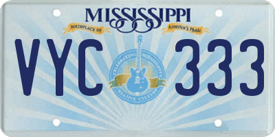 MS license plate VYC333