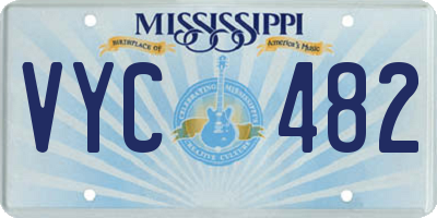 MS license plate VYC482