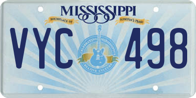MS license plate VYC498