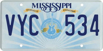 MS license plate VYC534