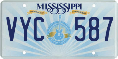 MS license plate VYC587