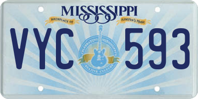 MS license plate VYC593