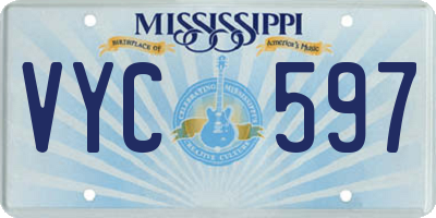 MS license plate VYC597