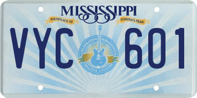 MS license plate VYC601