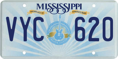 MS license plate VYC620