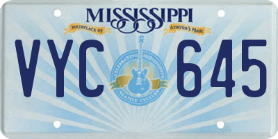 MS license plate VYC645