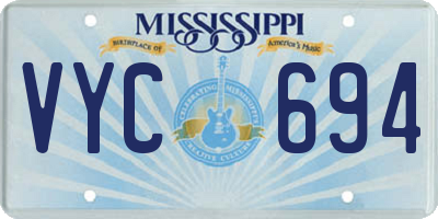 MS license plate VYC694