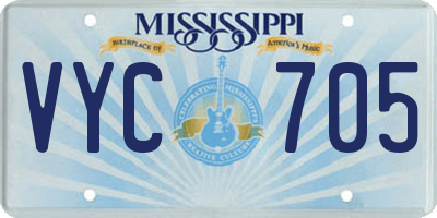 MS license plate VYC705