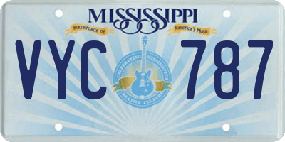 MS license plate VYC787