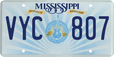 MS license plate VYC807