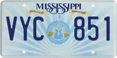 MS license plate VYC851