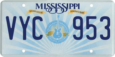 MS license plate VYC953