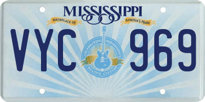 MS license plate VYC969