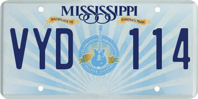 MS license plate VYD114