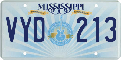 MS license plate VYD213