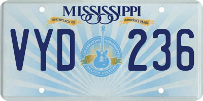MS license plate VYD236