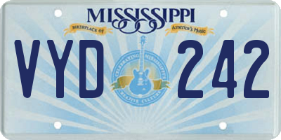 MS license plate VYD242