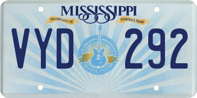 MS license plate VYD292