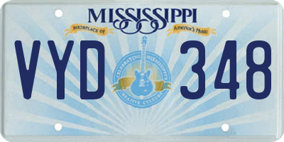 MS license plate VYD348