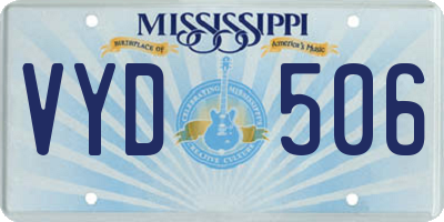 MS license plate VYD506