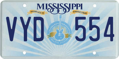 MS license plate VYD554