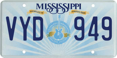 MS license plate VYD949