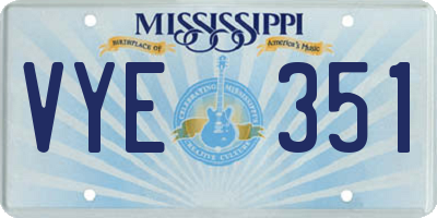 MS license plate VYE351