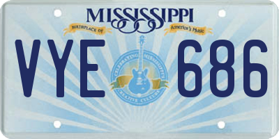 MS license plate VYE686
