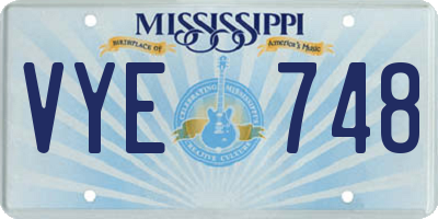MS license plate VYE748