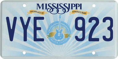 MS license plate VYE923