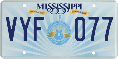 MS license plate VYF077