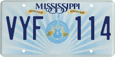 MS license plate VYF114
