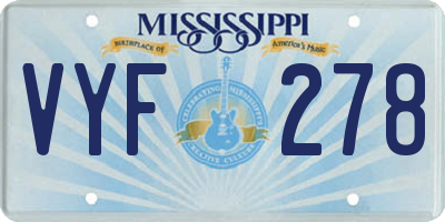 MS license plate VYF278