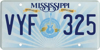 MS license plate VYF325
