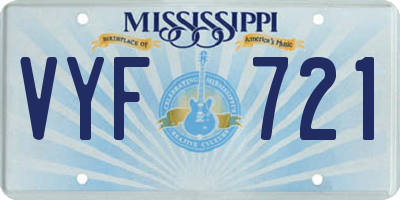 MS license plate VYF721
