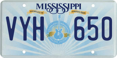 MS license plate VYH650