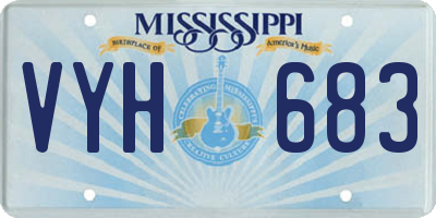 MS license plate VYH683