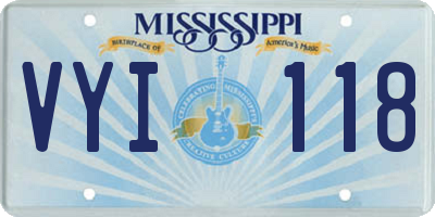 MS license plate VYI118