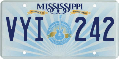 MS license plate VYI242