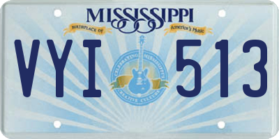 MS license plate VYI513