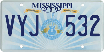 MS license plate VYJ532