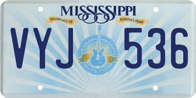 MS license plate VYJ536
