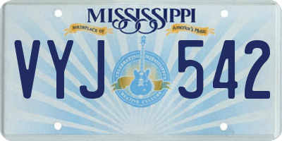 MS license plate VYJ542