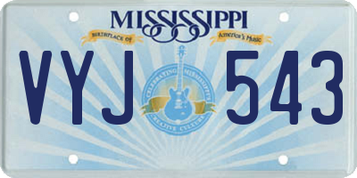 MS license plate VYJ543