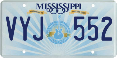 MS license plate VYJ552